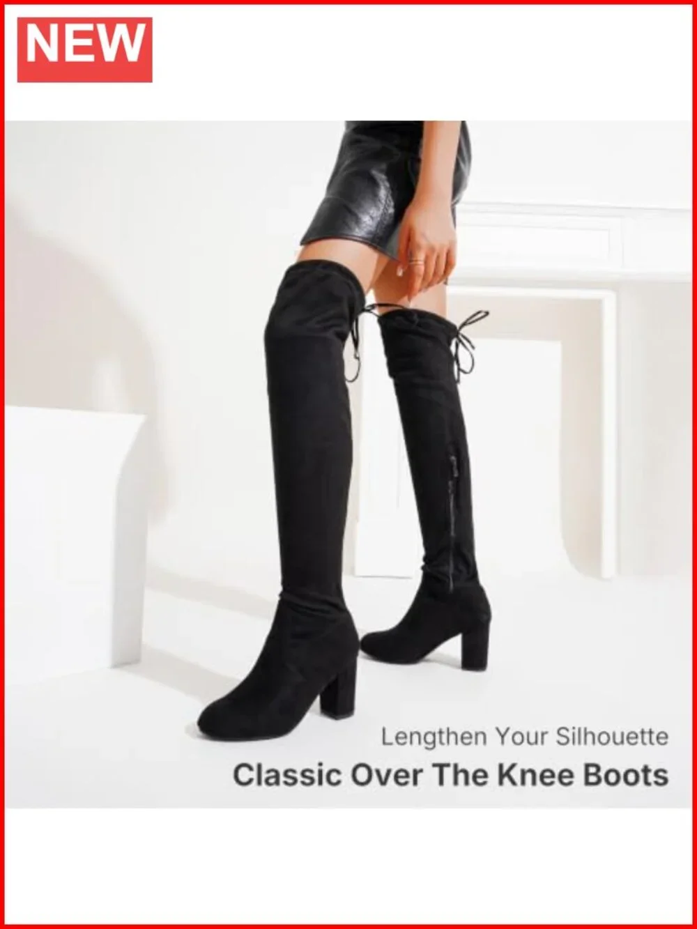 Women's Faux Suede Over the Knee Thigh High Boots Block Heel
